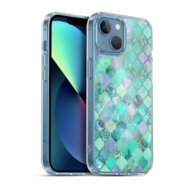 Micklyn Le Feuvre Moroccan Mint Green Soft Gel Case for Apple iPhone 13 Mini & MagSafe