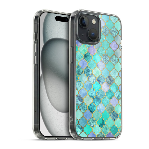 Micklyn Le Feuvre Moroccan Mint Green Soft Gel Case for Apple iPhone 15 & MagSafe