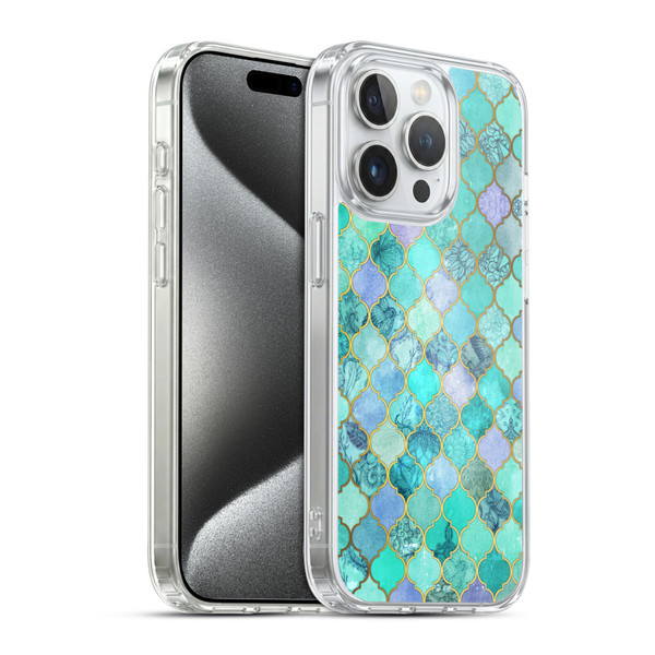 Micklyn Le Feuvre Moroccan Mint Green Soft Gel Case for Apple iPhone 15 Pro & MagSafe