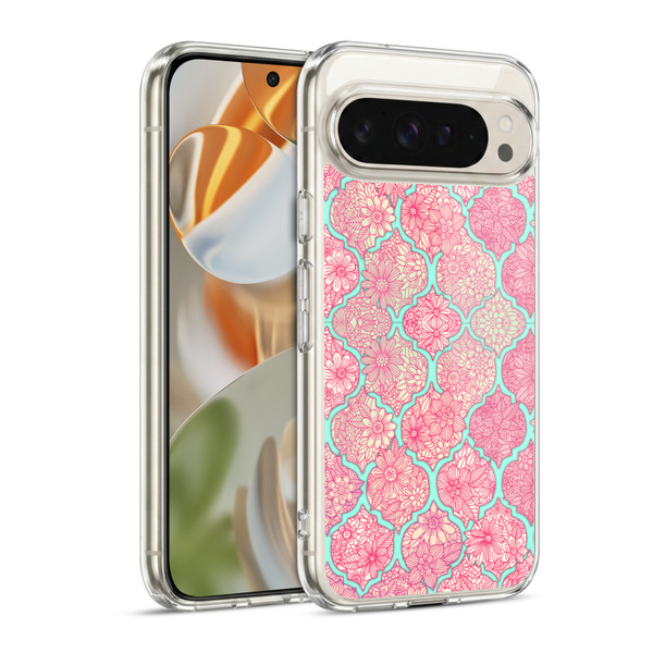 Micklyn Le Feuvre Moroccan Pink and Teal Soft Gel Case for Google Pixel 9 / Pixel 9 Pro