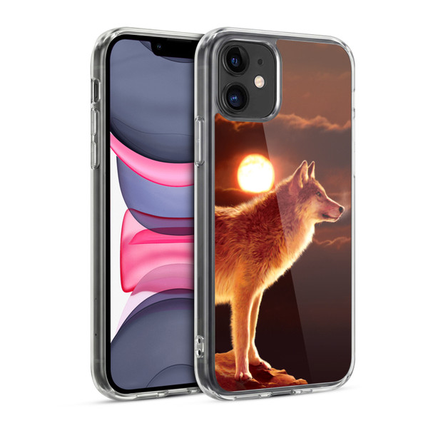 Vincent Hie Animals Sunset Wolf Soft Gel Case for Apple iPhone 11