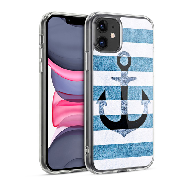 Monika Strigel Vintage Anchors Indigo Soft Gel Case for Apple iPhone 11