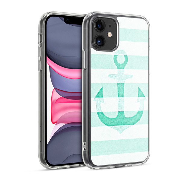 Monika Strigel Vintage Anchors Mint Soft Gel Case for Apple iPhone 11