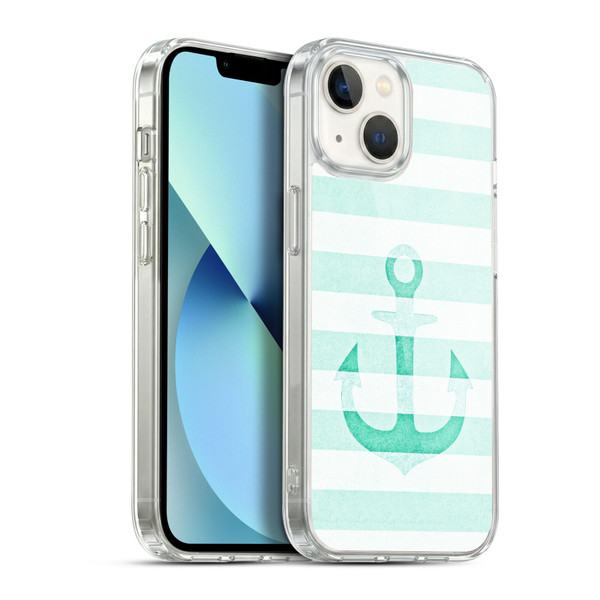 Monika Strigel Vintage Anchors Mint Soft Gel Case for Apple iPhone 13