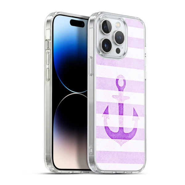 Monika Strigel Vintage Anchors Lavender Soft Gel Case for Apple iPhone 13 Pro Max & MagSafe