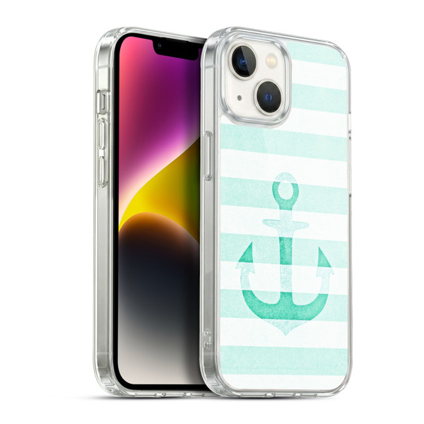 Monika Strigel Vintage Anchors Mint Soft Gel Case for Apple iPhone 14