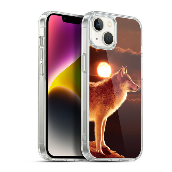 Vincent Hie Animals Sunset Wolf Soft Gel Case for Apple iPhone 14 Plus & MagSafe