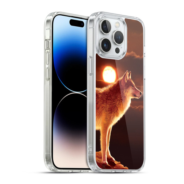 Vincent Hie Animals Sunset Wolf Soft Gel Case for Apple iPhone 14 Pro Max & MagSafe