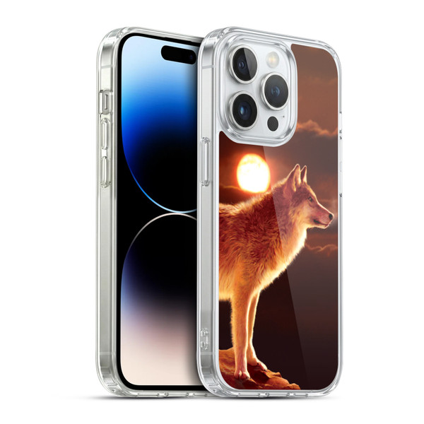 Vincent Hie Animals Sunset Wolf Soft Gel Case for Apple iPhone 14 Pro & MagSafe