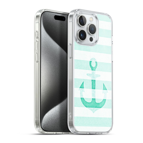 Monika Strigel Vintage Anchors Mint Soft Gel Case for Apple iPhone 15 Pro Max & MagSafe