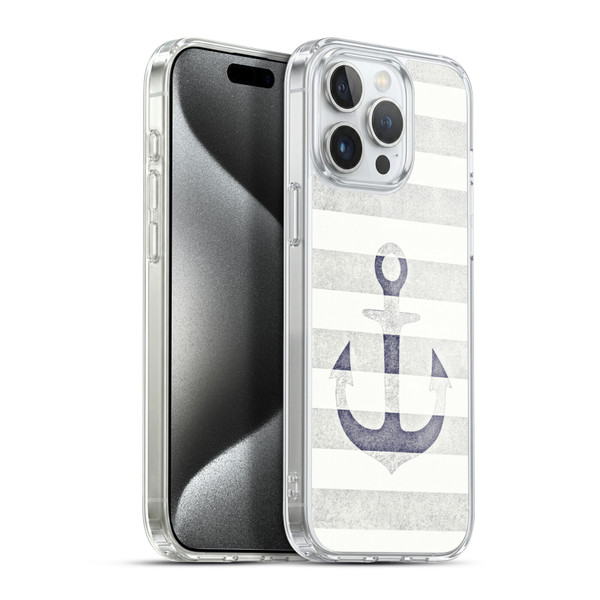 Monika Strigel Vintage Anchors White Soft Gel Case for Apple iPhone 15 Pro Max & MagSafe