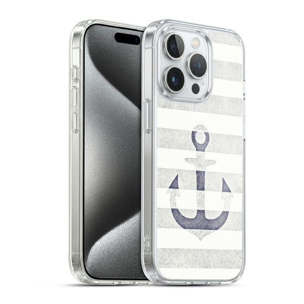 Monika Strigel Vintage Anchors White Soft Gel Case for Apple iPhone 15 Pro & MagSafe