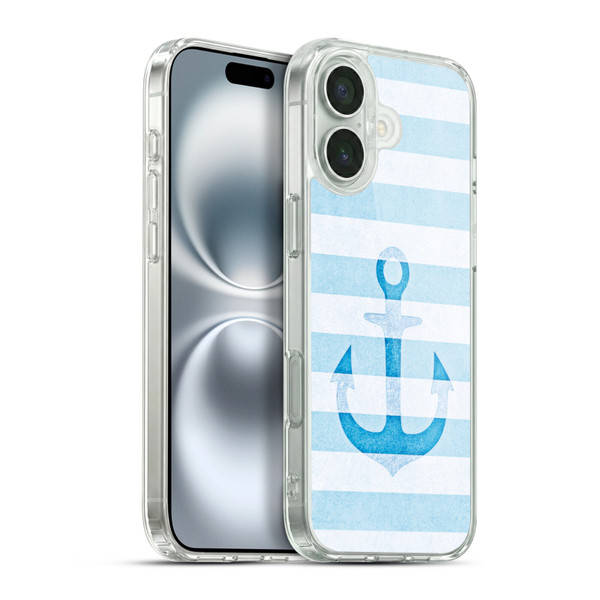 Monika Strigel Vintage Anchors Blue Soft Gel Case for Apple iPhone 16 Plus & MagSafe