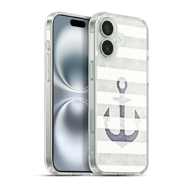 Monika Strigel Vintage Anchors White Soft Gel Case for Apple iPhone 16 Plus & MagSafe