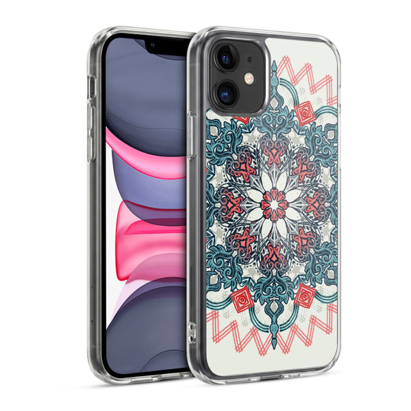 Micklyn Le Feuvre Mandala 3 Coral And Teal Tangle Medallion Soft Gel Case for Apple iPhone 11
