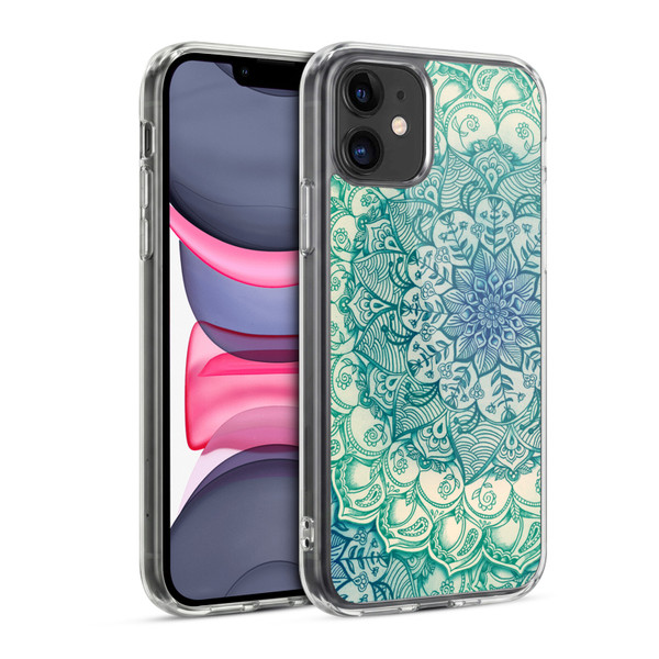 Micklyn Le Feuvre Mandala 3 Emerald Doodle Soft Gel Case for Apple iPhone 11