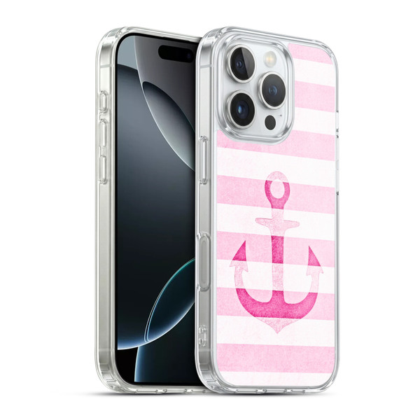 Monika Strigel Vintage Anchors Pink Soft Gel Case for Apple iPhone 16 Pro & MagSafe