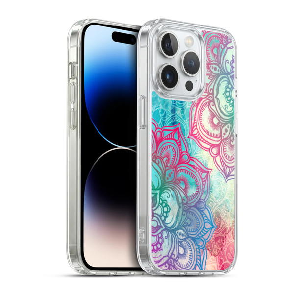Micklyn Le Feuvre Mandala 3 Round And Round The Rainbow Soft Gel Case for Apple iPhone 14 Pro & MagSafe
