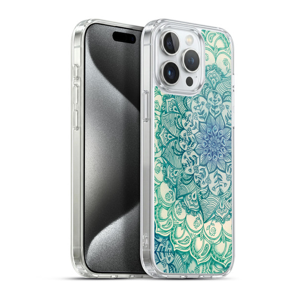 Micklyn Le Feuvre Mandala 3 Emerald Doodle Soft Gel Case for Apple iPhone 15 Pro Max & MagSafe