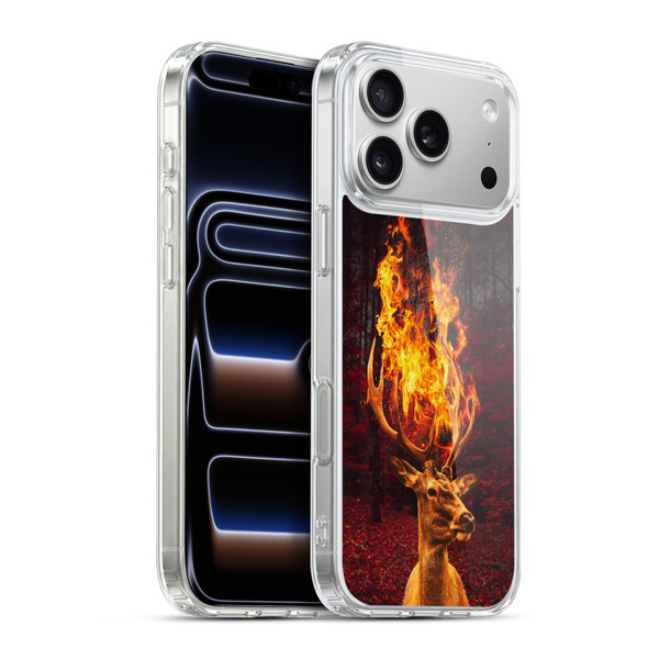 Dave Loblaw Animals Fire Deer Forest Soft Gel Case for Apple iPhone 17 Pro Max