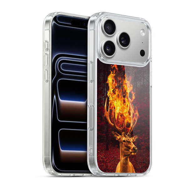 Dave Loblaw Animals Fire Deer Forest Soft Gel Case for Apple iPhone 17 Pro