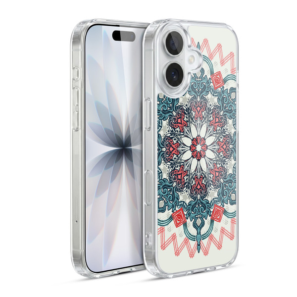 Micklyn Le Feuvre Mandala 3 Coral And Teal Tangle Medallion Soft Gel Case for Apple iPhone 17
