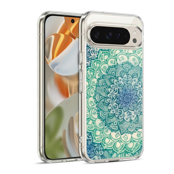 Micklyn Le Feuvre Mandala 3 Emerald Doodle Soft Gel Case for Google Pixel 9 / Pixel 9 Pro