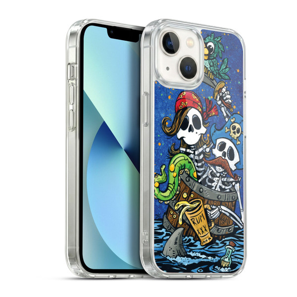 David Lozeau Colourful Art Pirate Couple Soft Gel Case for Apple iPhone 13