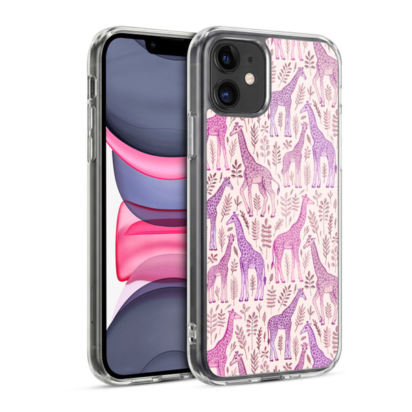 Micklyn Le Feuvre Wildlife Pink Giraffes Soft Gel Case for Apple iPhone 11
