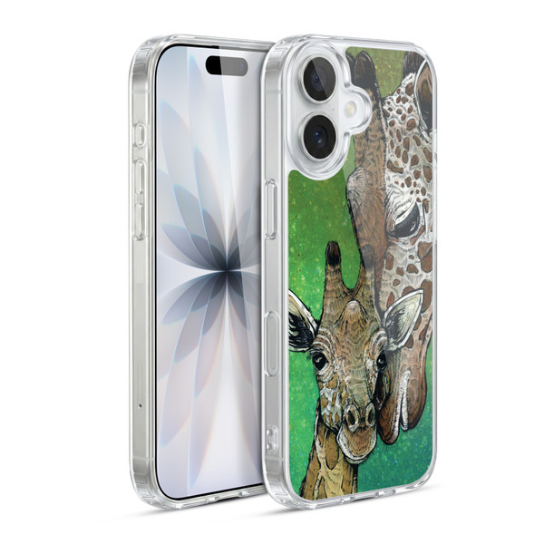 David Lozeau Colourful Art Giraffe Soft Gel Case for Apple iPhone 17