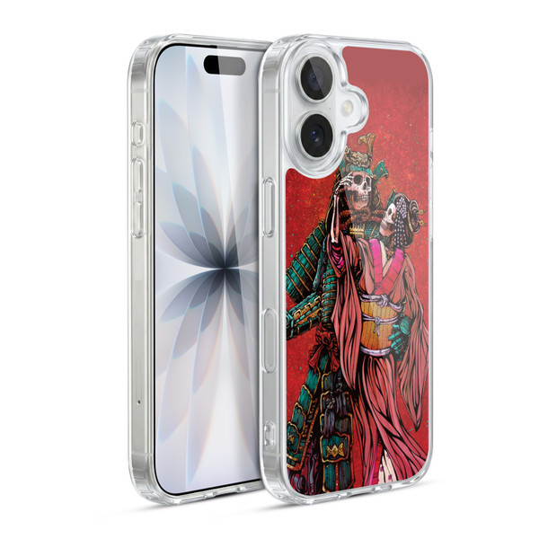 David Lozeau Colourful Art Samurai And Geisha Soft Gel Case for Apple iPhone 17