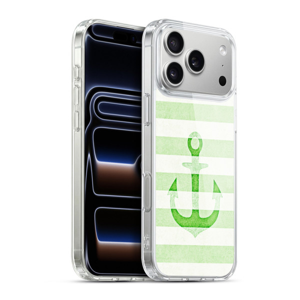Monika Strigel Vintage Anchors Green Soft Gel Case for Apple iPhone 17 Pro Max
