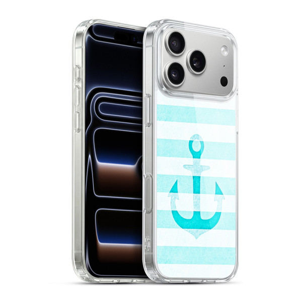 Monika Strigel Vintage Anchors Aqua Soft Gel Case for Apple iPhone 17 Pro Max