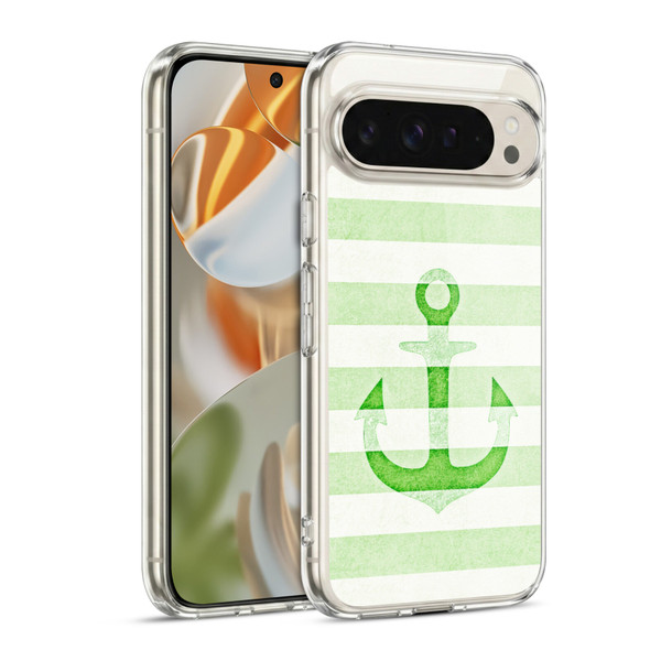 Monika Strigel Vintage Anchors Green Soft Gel Case for Google Pixel 9 / Pixel 9 Pro