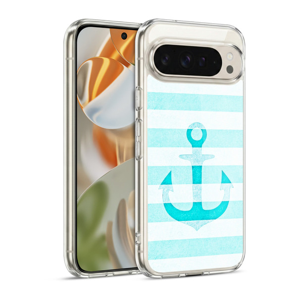 Monika Strigel Vintage Anchors Aqua Soft Gel Case for Google Pixel 9 / Pixel 9 Pro