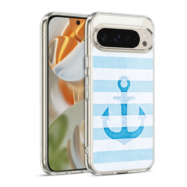 Monika Strigel Vintage Anchors Blue Soft Gel Case for Google Pixel 9 / Pixel 9 Pro