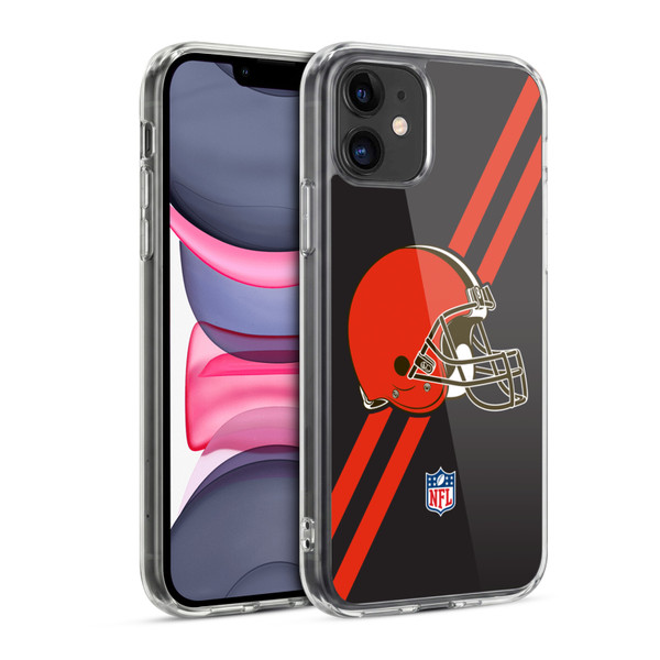 NFL Cleveland Browns Logo Stripes Soft Gel Case for Apple iPhone 11