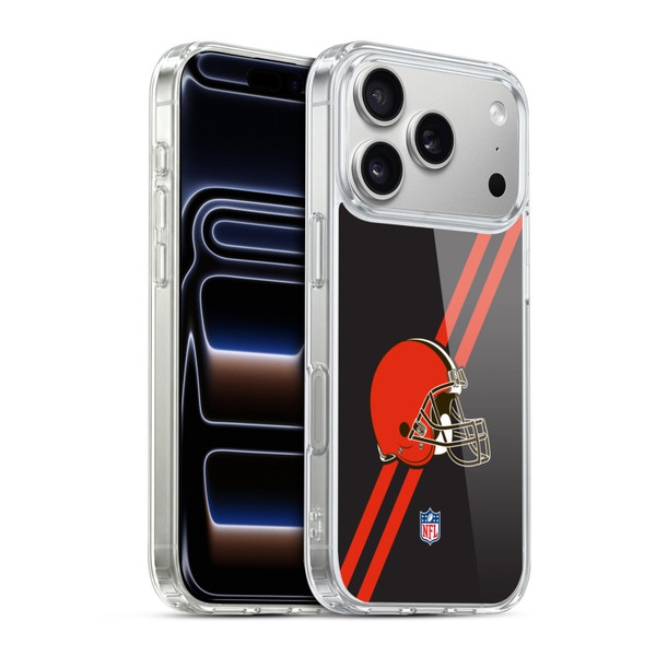 NFL Cleveland Browns Logo Stripes Soft Gel Case for Apple iPhone 17 Pro