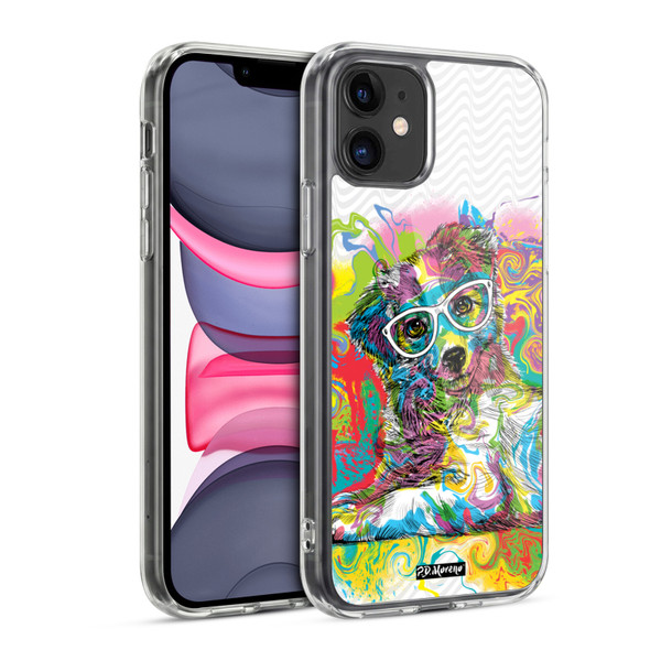 P.D. Moreno Drip Art Cats And Dogs Sunglasses Soft Gel Case for Apple iPhone 11