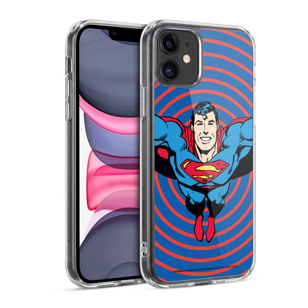 Superman DC Comics Vintage Fashion Circles Soft Gel Case for Apple iPhone 11