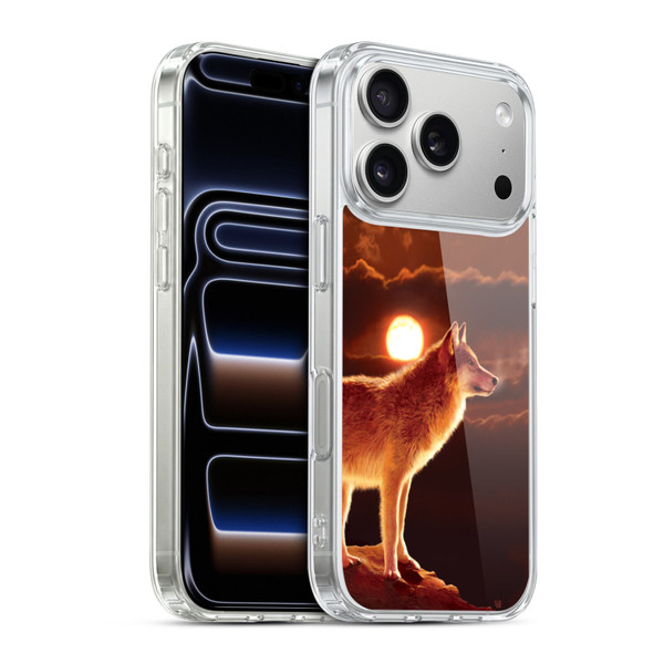 Vincent Hie Animals Sunset Wolf Soft Gel Case for Apple iPhone 17 Pro