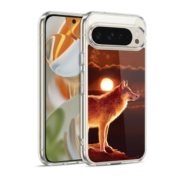 Vincent Hie Animals Sunset Wolf Soft Gel Case for Google Pixel 9 / Pixel 9 Pro