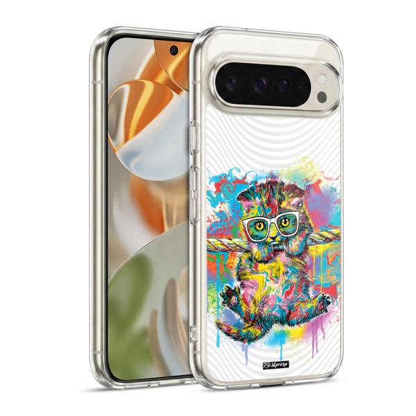 P.D. Moreno Drip Art Cats And Dogs Kitten Hang Soft Gel Case for Google Pixel 9 / Pixel 9 Pro