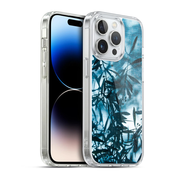PLdesign Flowers And Leaves Olive Tree Silhouette Soft Gel Case for Apple iPhone 14 Pro & MagSafe