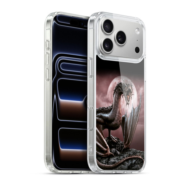 Sarah Richter Fantasy Creatures Black Dragon Roaring Soft Gel Case for Apple iPhone 17 Pro Max