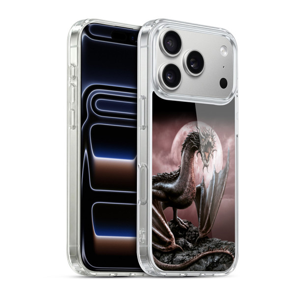 Sarah Richter Fantasy Creatures Black Dragon Roaring Soft Gel Case for Apple iPhone 17 Pro