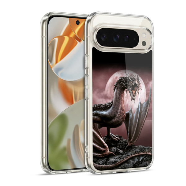 Sarah Richter Fantasy Creatures Black Dragon Roaring Soft Gel Case for Google Pixel 9 / Pixel 9 Pro