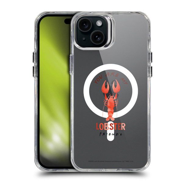 Friends TV Show Character Icons Lobster SHOCKPROOF BUMPER CASE COMPATIBLE WITH Apple iPhone 15 Plus & MAGSAFE