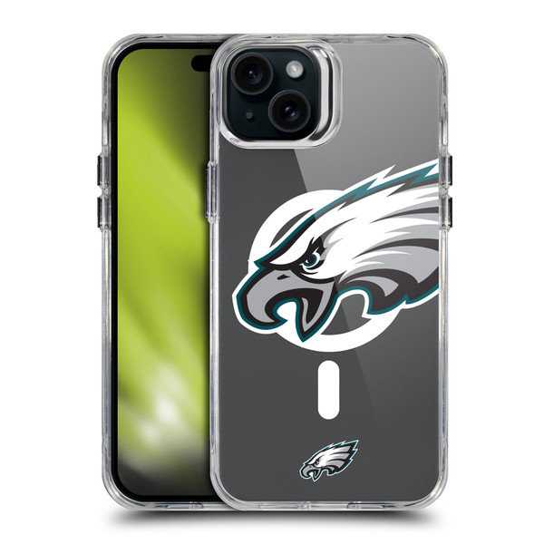 NFL Philadelphia Eagles Oversized SHOCKPROOF BUMPER CASE COMPATIBLE WITH Apple iPhone 15 Plus & MAGSAFE