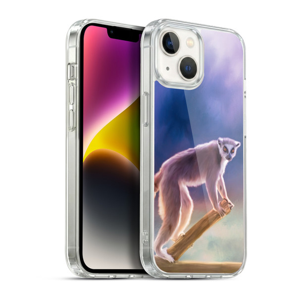 Simone Gatterwe Assorted Designs Ring-Tailed Lemur Soft Gel Case for Apple iPhone 14